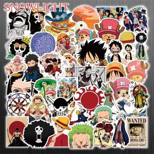 10/50pcs/pack Japanese Anime One Piece Stickers Laptop Guitar Luggage Phone Waterproof Graffiti Sticker