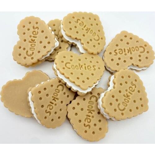 10Pcs Resin Simulation Mini Biscuit Flatback Cabochon Scrapbook Kawaii DIY Embellishments Accessories G45