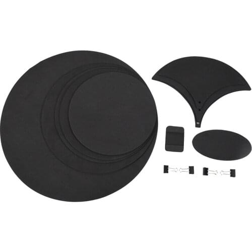 10 x Bass Snare Drums Mute Silencer Drumming Practice Pad Set Soundoff / Quiet Black