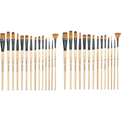 14 Pc / Set Nylon Brush Set Acrylic Flat Brush Oil Paint Brush For Painting Oil