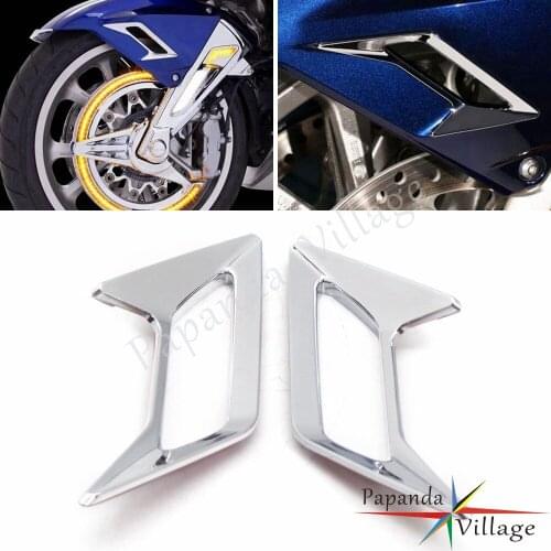 2PCS Motorcycle ABS Plastic Front Fender Vent Cover Trims For Honda Goldwing GL1800 Tour DCT Airbag 2018 2019 2020 2021 Chrome