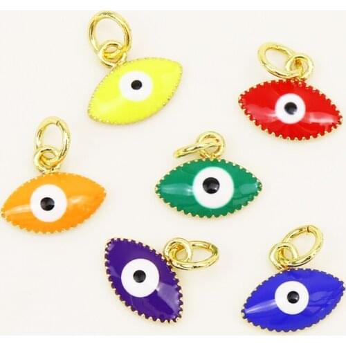 20 Pcs Tiny Pedant Enamel Lovely Eyes Pendant charms Mix color Jewelry Charms Jewelry pendants for necklace making 8538