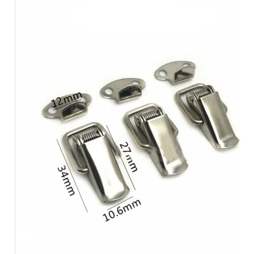 20PCS cabinet box lock bolt lock buckle 27*12mm iron buckle, suitable for sliding door and window furniture hardware carpentry