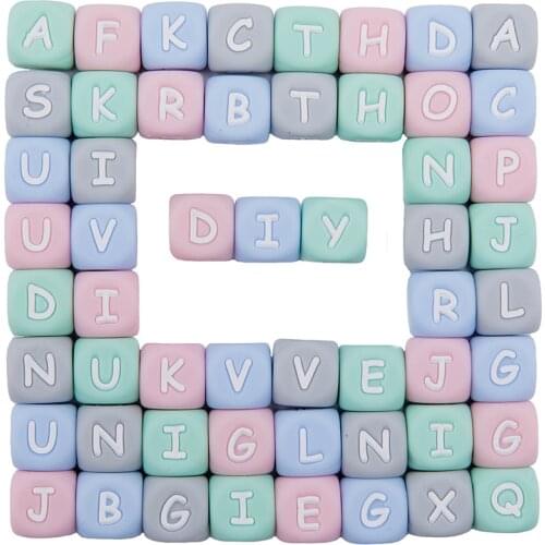 20Pcs Multicolor Silicone Letter Beads Food Grade BPA Free Letter DIY baby Name Baby Teether BPA FREE 12mm