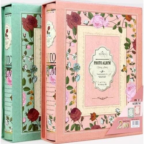 200 Sheets Scenery Album Photo 6 Inch Flower Pattern Interleaf Type Picture Albums Case Scrapbook Family Children Lovers Memory