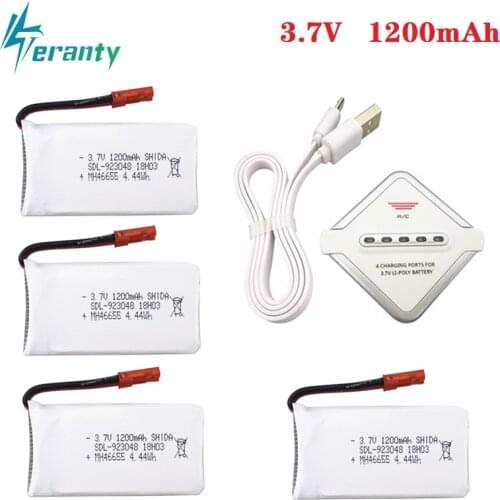 3.7V 1200mAh Lipo Battery charger sets For X9TW X900 RC Quadcopter Helicopter Spare Parts 3.7V Battery for X9TW X900 Drone