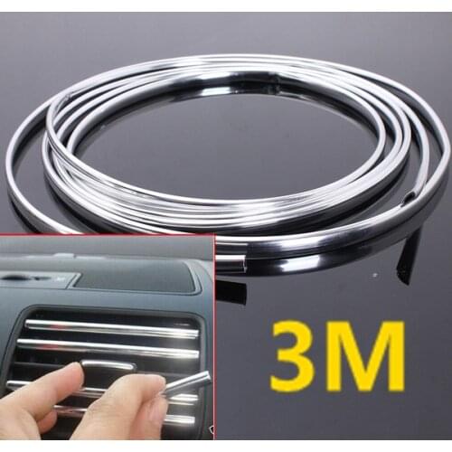 3Metres x 6MM Chrome Moulding Trim Strip Car Door Edge Scratch Protector Cover MOULDING "U" STYLE