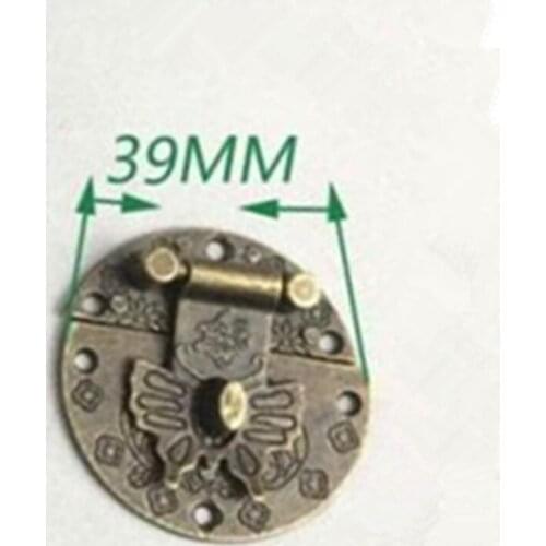 39mm Antique butterfly buckle Muhe gift box lock Panel box buckle Round buckle DIY Metal buckle Lock wholesale
