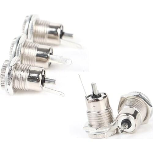 5 Pieces DC Power Jack Socket Threaded Charging Socket Female Panel Mount Connector