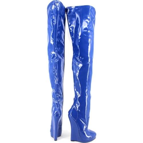 7.08in High Height Womens Sex Boots Party Boots Wedges Heel Over-the-Knee-High Boots US Size 6-14 No.MT1810