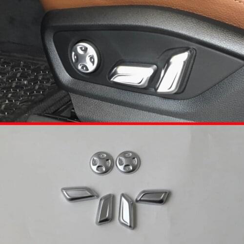 ABS Pearl Chrome Interior Seat Adjustment Switch Knob Button Cover Trim For Audi Q7 2016 2017