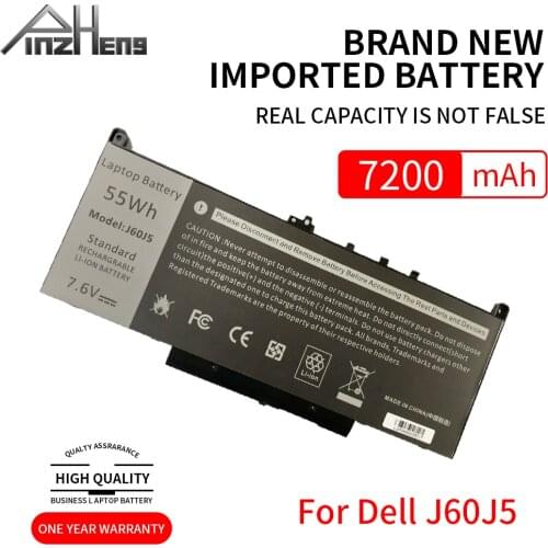 PINZHENG New J60J5 Replacement Laptop Battery For Dell Latitude E7270 E7470 J60J5 R1V85 MC34Y 242WD 7.6V 55Wh Laptop Batteries