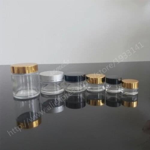 Free Shipping 500pcs Clear Glass Cream Bottle 5G Empty Glass Jar With lids 5ml Glass Container 5cc Glass Jar