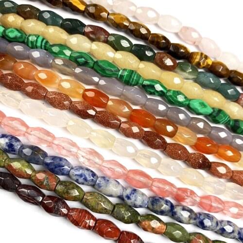 22pcs/lot Natural Stone Beads Section Columnar Agates Loose Beads For Making DIY Women Necklaces Bracelets Size 6x9 mm