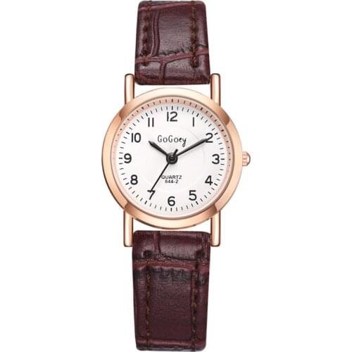 Small Dial Women Fashion Quartz Watches Simple Number Scale Brown Vintage Leather Retro Ladies Wristwatches Relogio Feminino