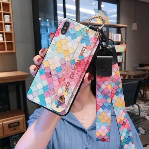 Phone Holder Case For iphone XR X Xs max For iPhone 12 11 Pro Max 7 8 6 6s plus SE 2020 Soft TPU Neck Wrist Strap Lanyard Cases