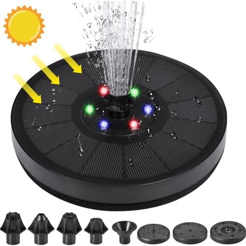 Solar Fountain Colorful LED Lights Swimming Pools Fountain Bird Water Floating Fountain Pond Garden Patio Decor Lawn Decoration