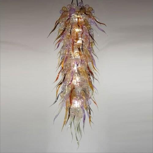 Custom Decorative Handmade Blown Glass Pendant Lights Flower Designed for Dining Room Decor