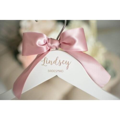 Personalized Bridal Dress Hanger With Date, Custom Bridesmaid Groom Name Hanger Bridesmaid Gift Wedding Hanger