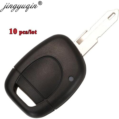 Jingyuqin 10pcs/lot 1 Button Car Remote Key Shell Fit For Renault Clio Master Twingo Kangoo NE73 Blade Key Case Fob Replacement