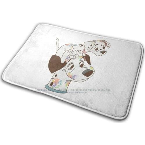 Spots And Flowers Mat Rug Carpet Anti-Slip Bedroom Entrance Door Mat 101 Dalmatians Pongo Perdita One Hundred And One