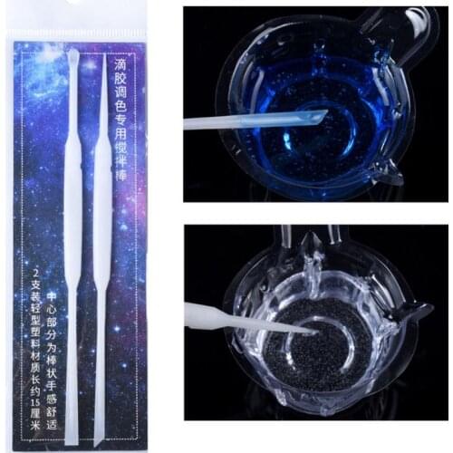 2Pcs UV Resin Mold Silicone Stirrers Spoon DIY Casting Jewelry Tools Kit R2LE