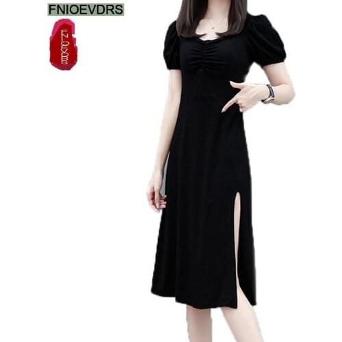 Maxi T Shirt Dress Women Summer Beach Sexy Party Bodycon Elegant Casual Cotton Black Side Slit Split Dresses Plus Size