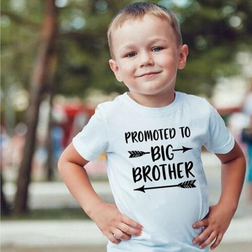 Fashion Promoted To Big Brother Letters Print Kids T Shirt New Summer Boys T Shirt For Kids Short Sleeve Baby Girls T Shirt
