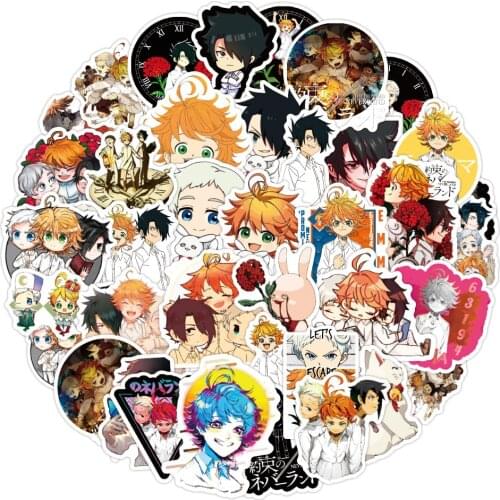 10/50pcs The Promised Neverland Japanese Anime Stickers for Notebook Motorcycle Skateboard Computer Phone Cartoon Toy Sticker