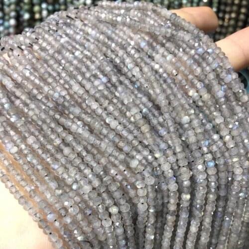 Natural Stone Small Beads Faceted Labradorite Loose Beads Accessories for Jewelry Making Neckalce DIY Bracelet