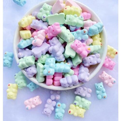 20Pcs New resin Cute Mixed mini solid bear Flat back Cabochon Scrapbooking Hair bow Center Embellishments DIY Accessories E12