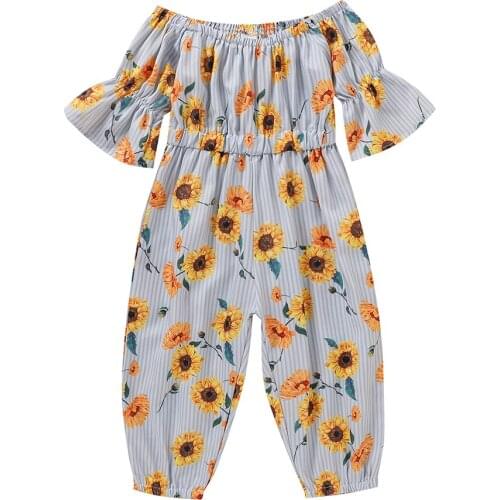 Baby Girl Dress Kids Sunflower Print Romper Children Newborn Infant Girls Bodysuit Set Casual Clothes Spring Summer Outfits