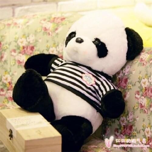 Stripes cloth design 50cm cartoon love panda plush toy, birthday gift h771