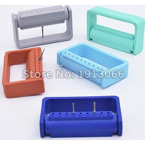 5PCS 9 holes diamond bur holder endo box for diamond bur endodontic box rubber diamond polishers
