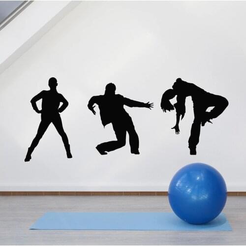 Dance Room Wall Decal Freestyle Dancing Nightclub Teen Bedroom Interior Decor Vinyl Window Sticker Hip Hop Studio Art Mural M003