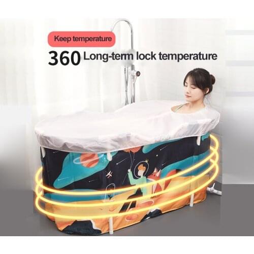 80-120cm Portable Foldable Bathtub Soaking Bathing Tub for Adults Separate Family Bathroom SPA Tub for Hot Bath Ice Bath