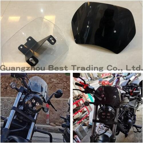 Motorcycle Windscreen Windshield With Bracket For Honda Rebel CMX 500 300 CMX500 CMX300 2018 2019 2020 Flyscreen Wind Deflector