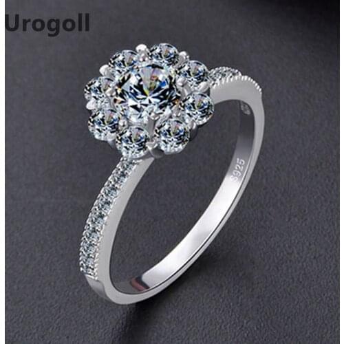 Fine Jewelry 925 Sterling Silver Jewelry Rings For Women Bridal Luxury Wedding Ring Pure Silver Jewelry Engagement Gift