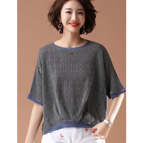 Plus Size Women Loose Casual T-shirts New Arrival 2021 Summer Simple Style O-neck Loose Comfortable Female Tops Tees S2824