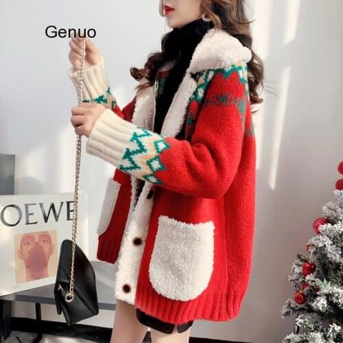 Winter Thick Woman Sweaters 2020 New Christmas Sweater Long Sleeve Cashmere Cardigan Women Jacket Plus Size Coat