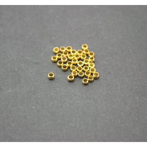Approx 50pcs/lot Gold Crimp End Spacer Beads 2.5mm for Necklace FDA010-19