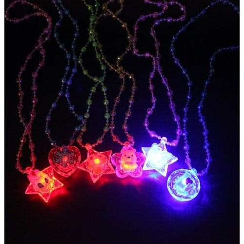 1PC Luminous Necklace New Childrens Toys Brinquedos Flash Gifts LED Cartoon Lights Glow In The Dark Toys For Childs Kids Play