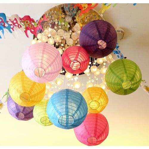 10 Inch 25cm Round Chinese Paper Lantern Balls for Decoration Festive Party Supplies Wedding Events White Tiffany Lampion Papier