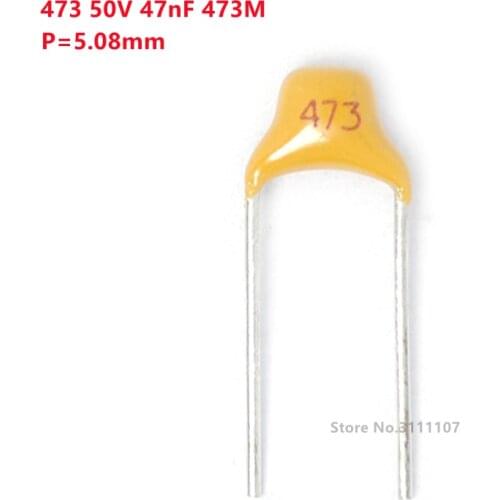 100pcs/lot Multilayer ceramic capacitor 473 50V 47nF 473M P=5.08mm