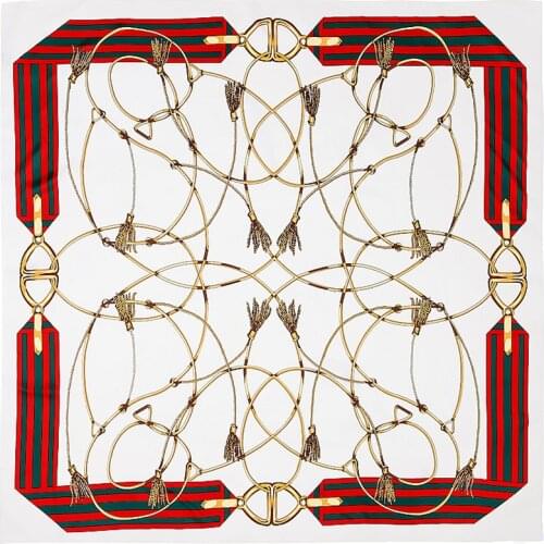 100cm Square Luxury Brand Scarf Women New Tassel rope Flower Plaid kerchief Handkerchief Bandanna Scarves For Ladies Beach Towel