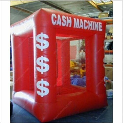 2.2m New Red Color Inflatable Money Machine Cash Cube Money Booth with Blower 110v 220v Top Quality
