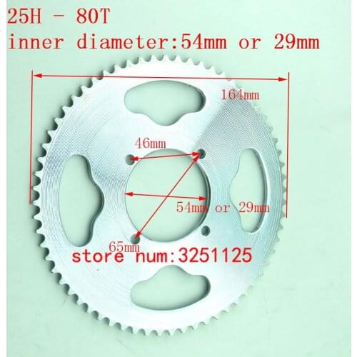25H Rear Chain Sprocket 80T tooth 54mm /29mm For Pocket Dirt Bike ATV Quad Go Kart Buggy Scooter Minimoto Motorcycle