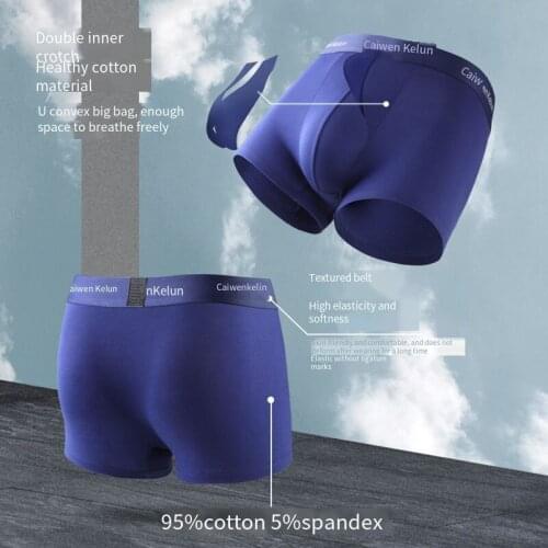 Gift Box Mens Breathable Underwear Boxer BriefsPure CottonSeamless Ultra-thin Breathable Antibacterial Trend Boxer Shorts 4 Pcs