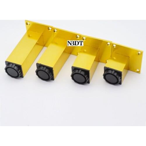 4Pcs/Lot 38*38MM Brushed Gold Aluminum Alloy Square Furniture TV Cabinet Cupboard Leg Feet Leveling Feet Leveler