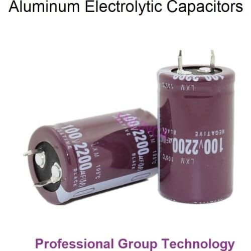 5pcs AT777 Good quality 100v2200uf Radial DIP Aluminum Electrolytic Capacitors 100v 2200uf Tolerance 20% size 25x40MM 20